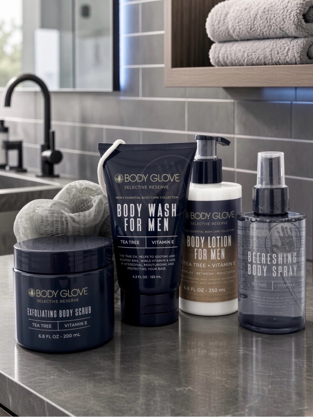 Body Glove Selective Reserve Men's Body Care Set Tea Tree + Vitamin E NWT